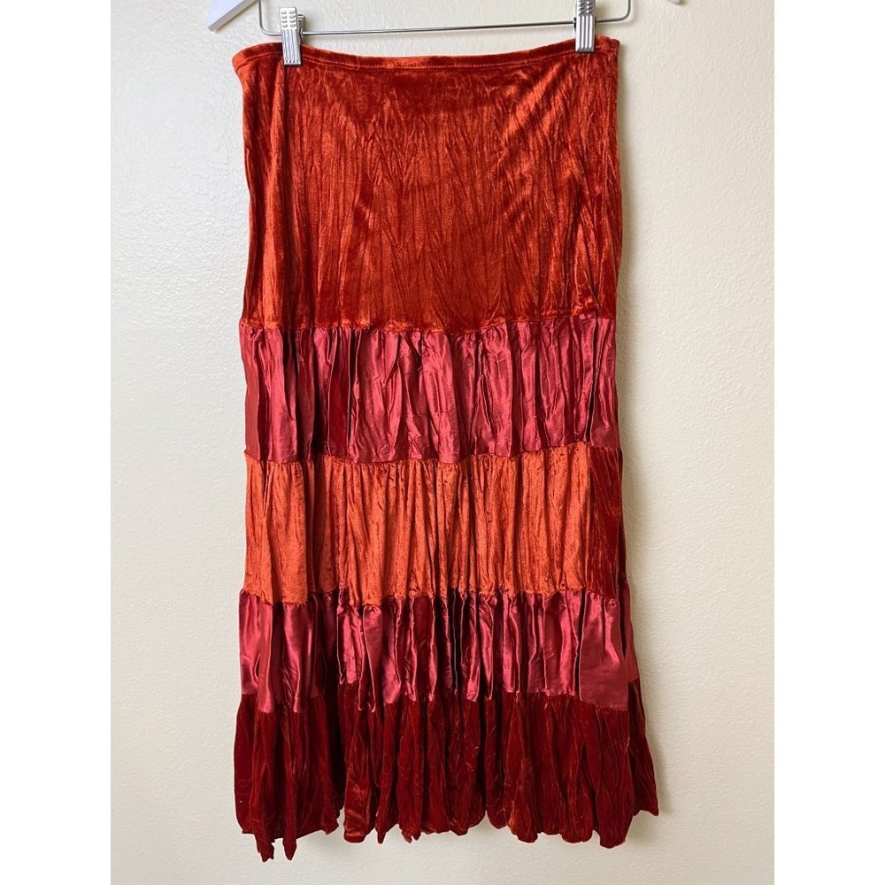 Y2K Ecco Mi Fairy Velvet Midi Skirt Size Medium